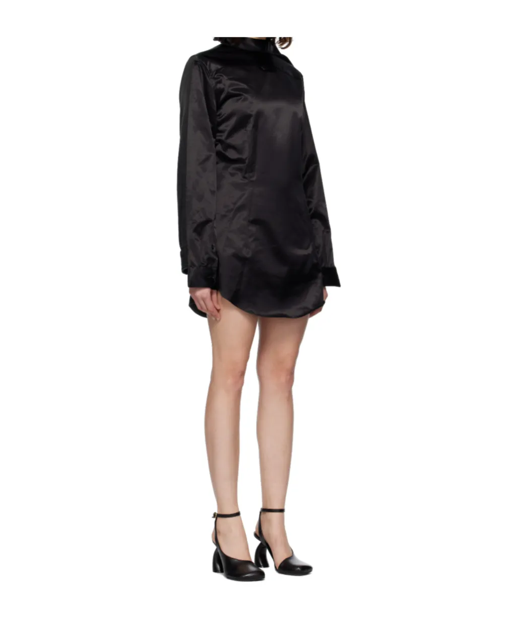 High-Neck Satin Dress