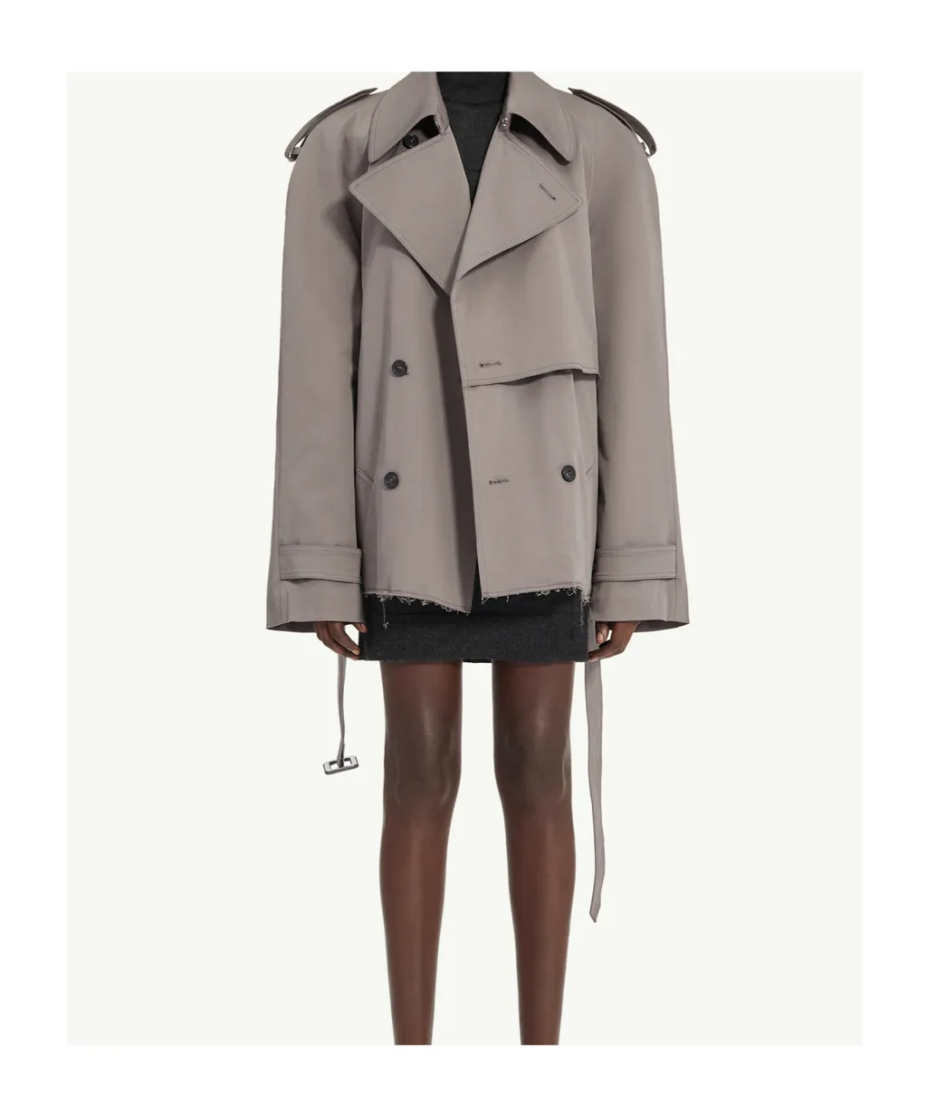 Double-Breasted Belted Trench Jacket