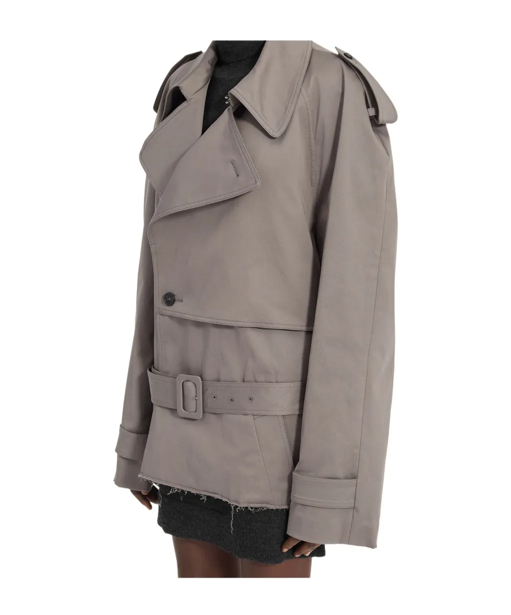 Double-Breasted Belted Trench Jacket
