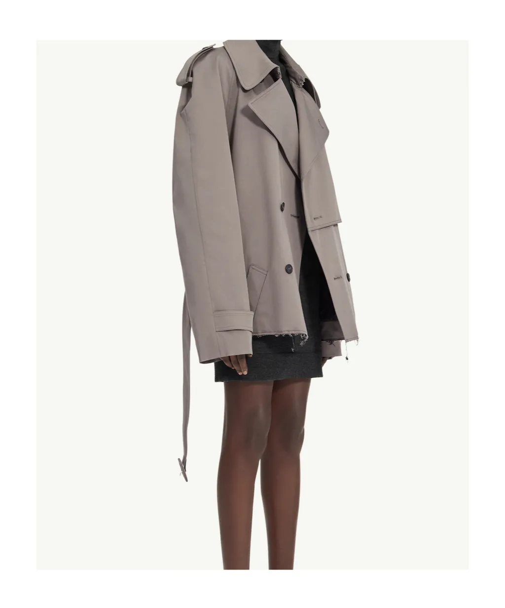 Double-Breasted Belted Trench Jacket