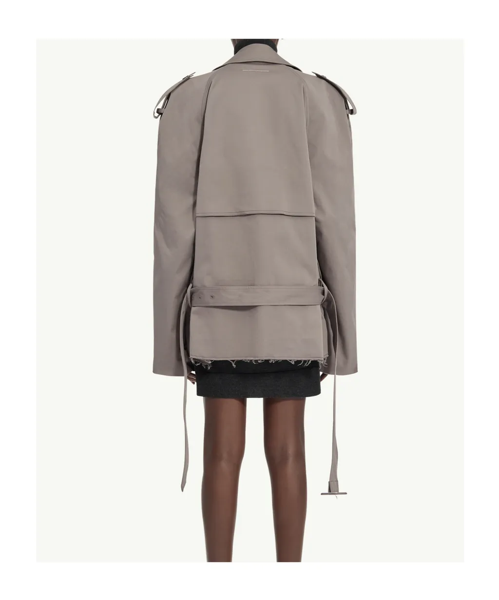 Double-Breasted Belted Trench Jacket