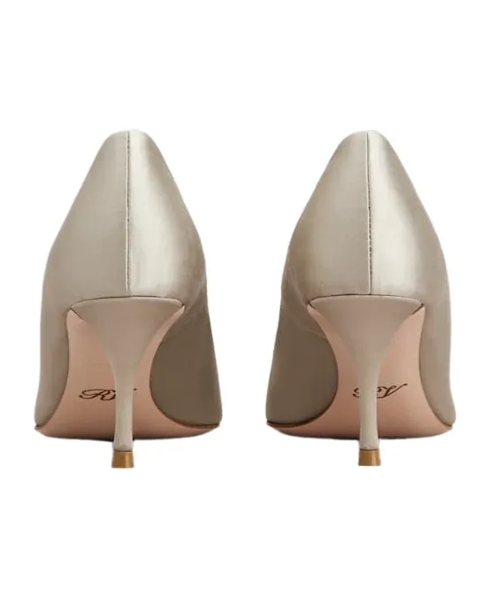 65Mm Efflorescence Jewel-Buckle Satin Pumps