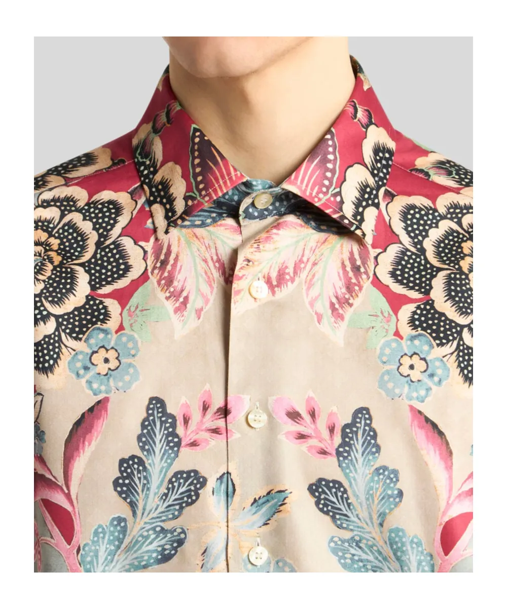 Cotton Shirt With Placed Print