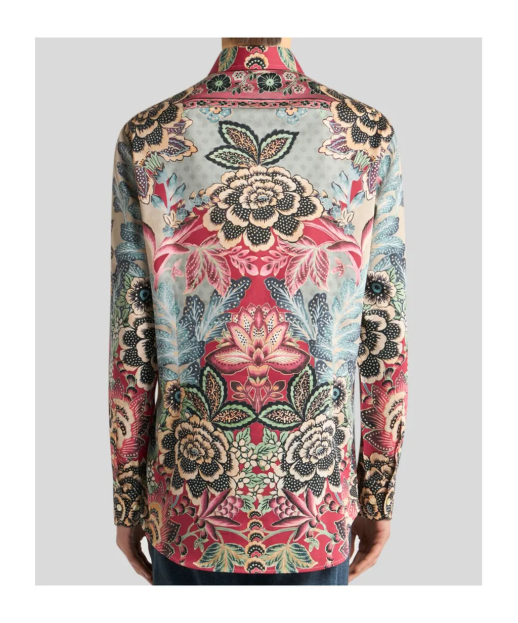 Cotton Shirt With Placed Print