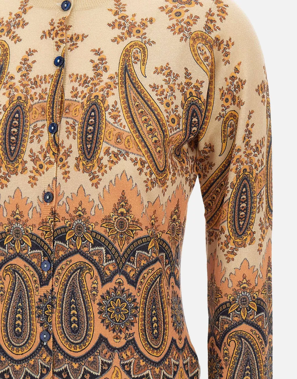 Paisley-Print Cardigan