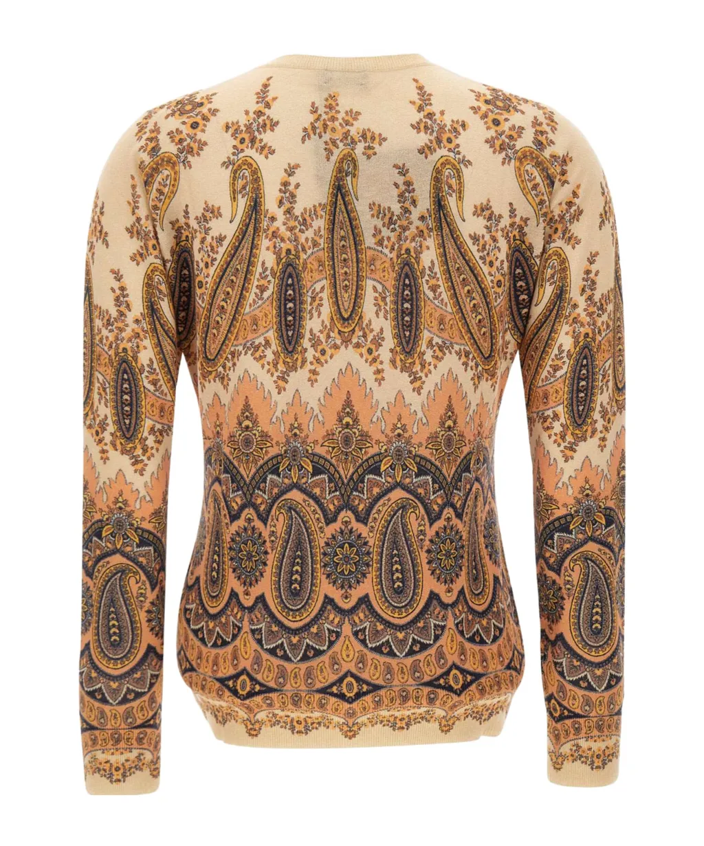Paisley-Print Cardigan