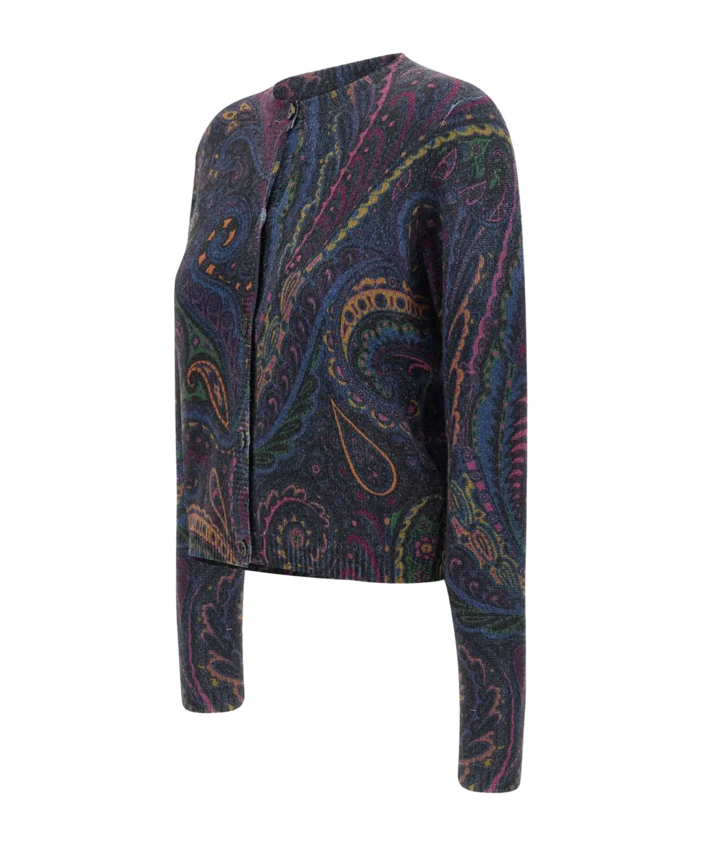 Paisley Wool And Cashmere Cardigan