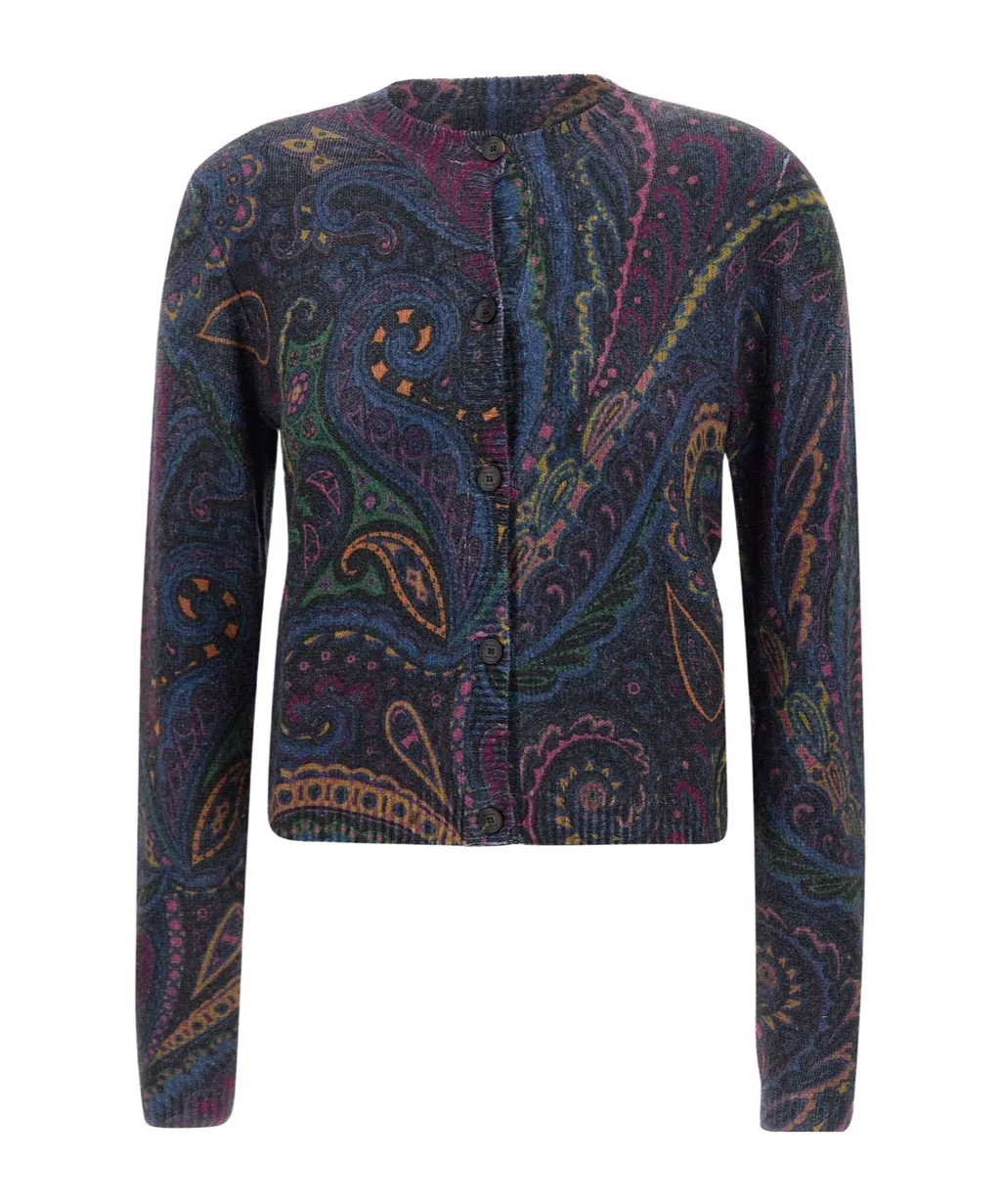 Paisley Wool And Cashmere Cardigan