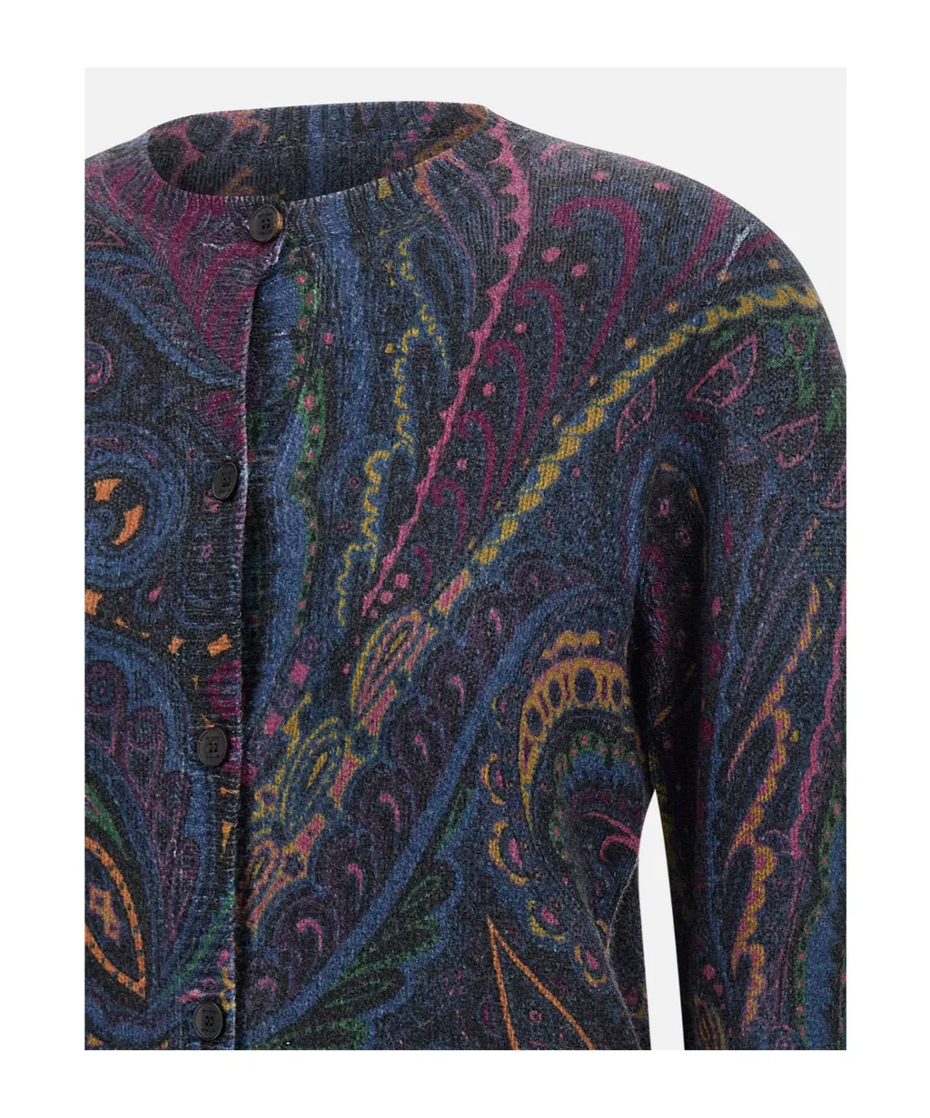 Paisley Wool And Cashmere Cardigan