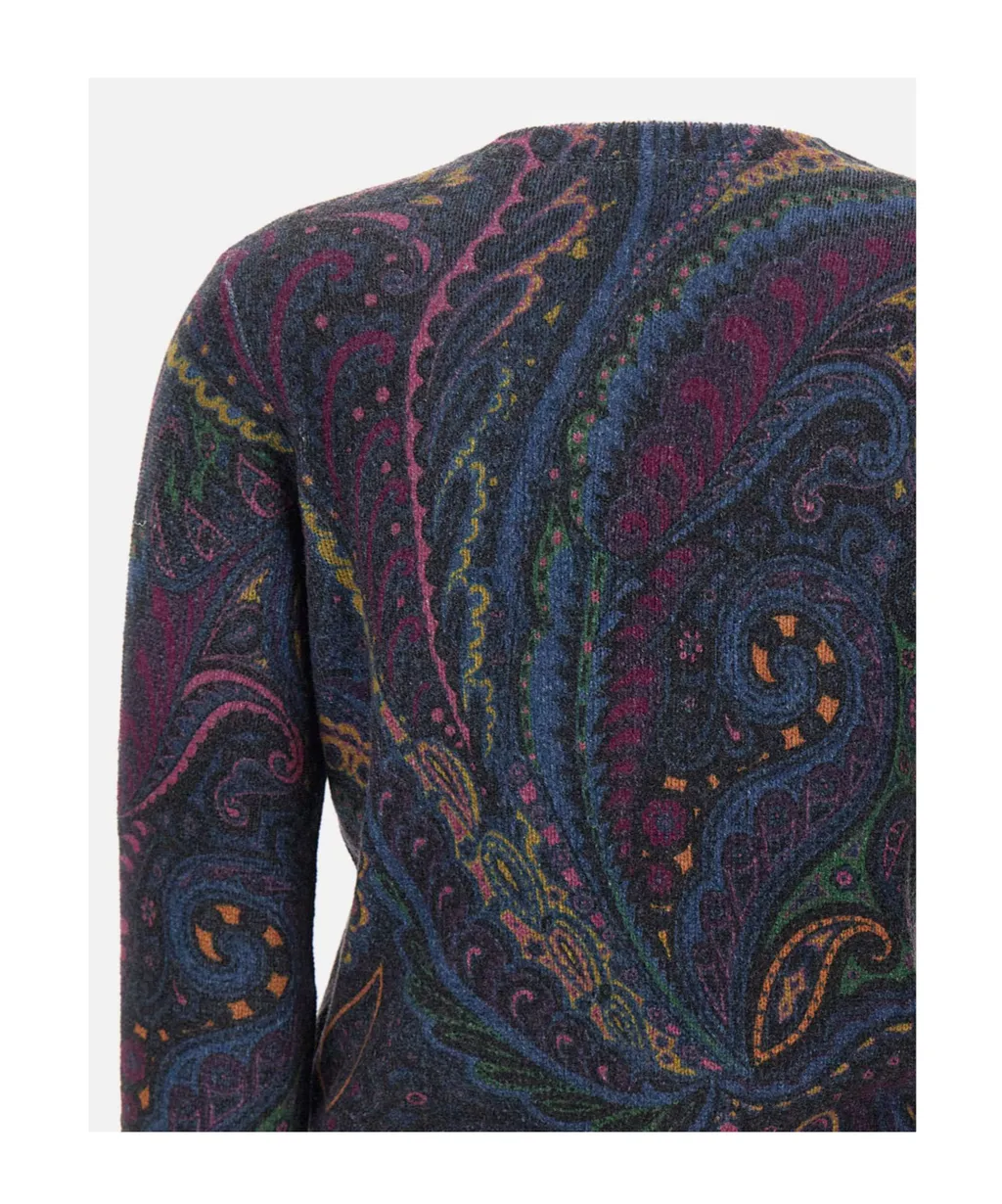 Paisley Wool And Cashmere Cardigan