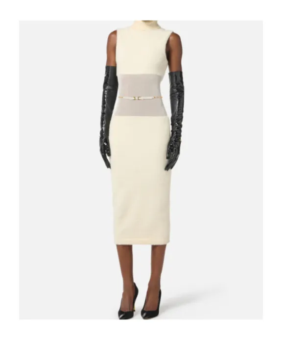 Elisabetta Franchi High-Neck Sleeveless Knit Dress