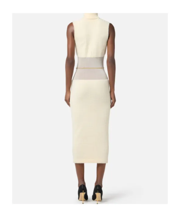 Elisabetta Franchi High-Neck Sleeveless Knit Dress