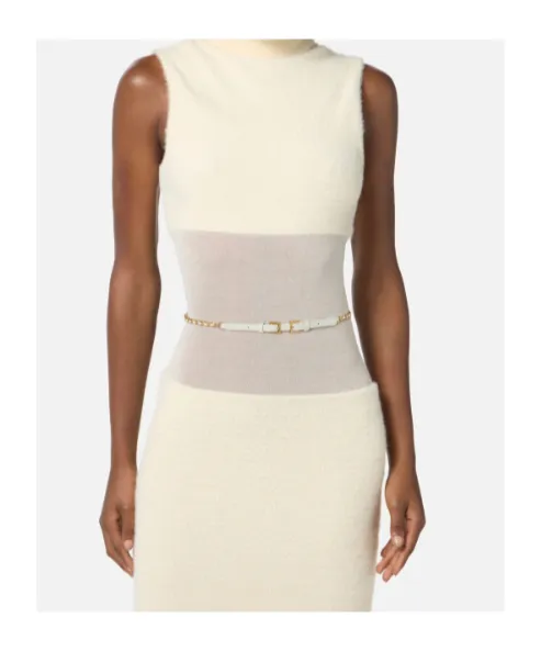 Elisabetta Franchi High-Neck Sleeveless Knit Dress