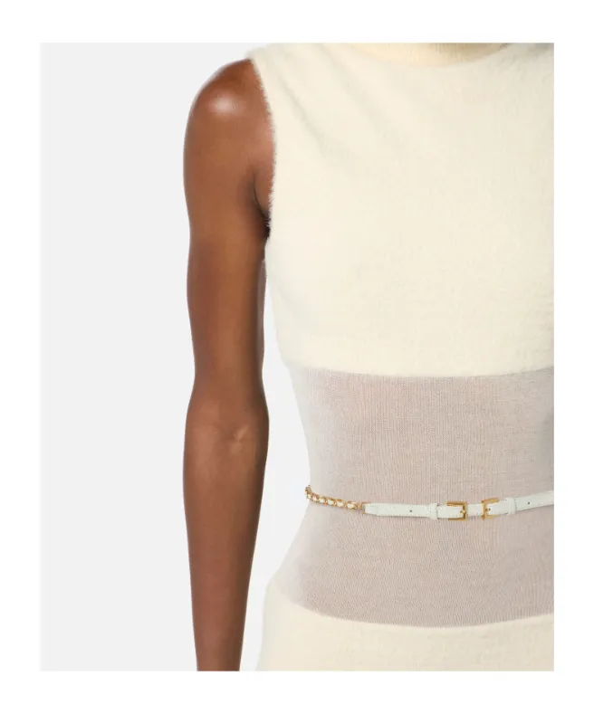 Elisabetta Franchi High-Neck Sleeveless Knit Dress