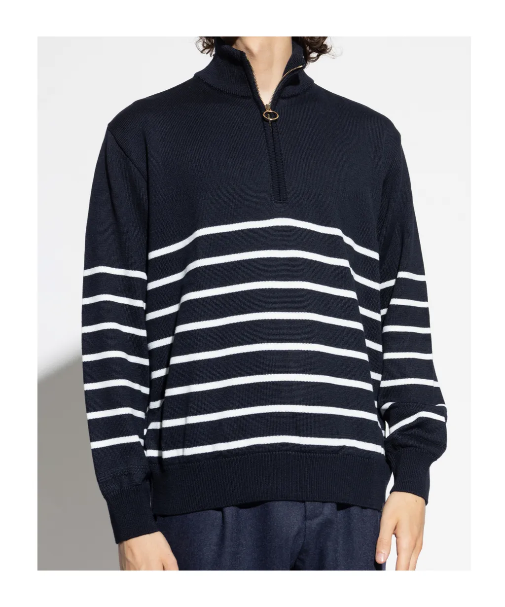 Paul & Shark Striped Half-Zip Sweater