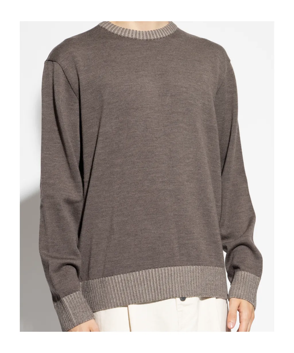 Ribbed-Hem Wool Sweater
