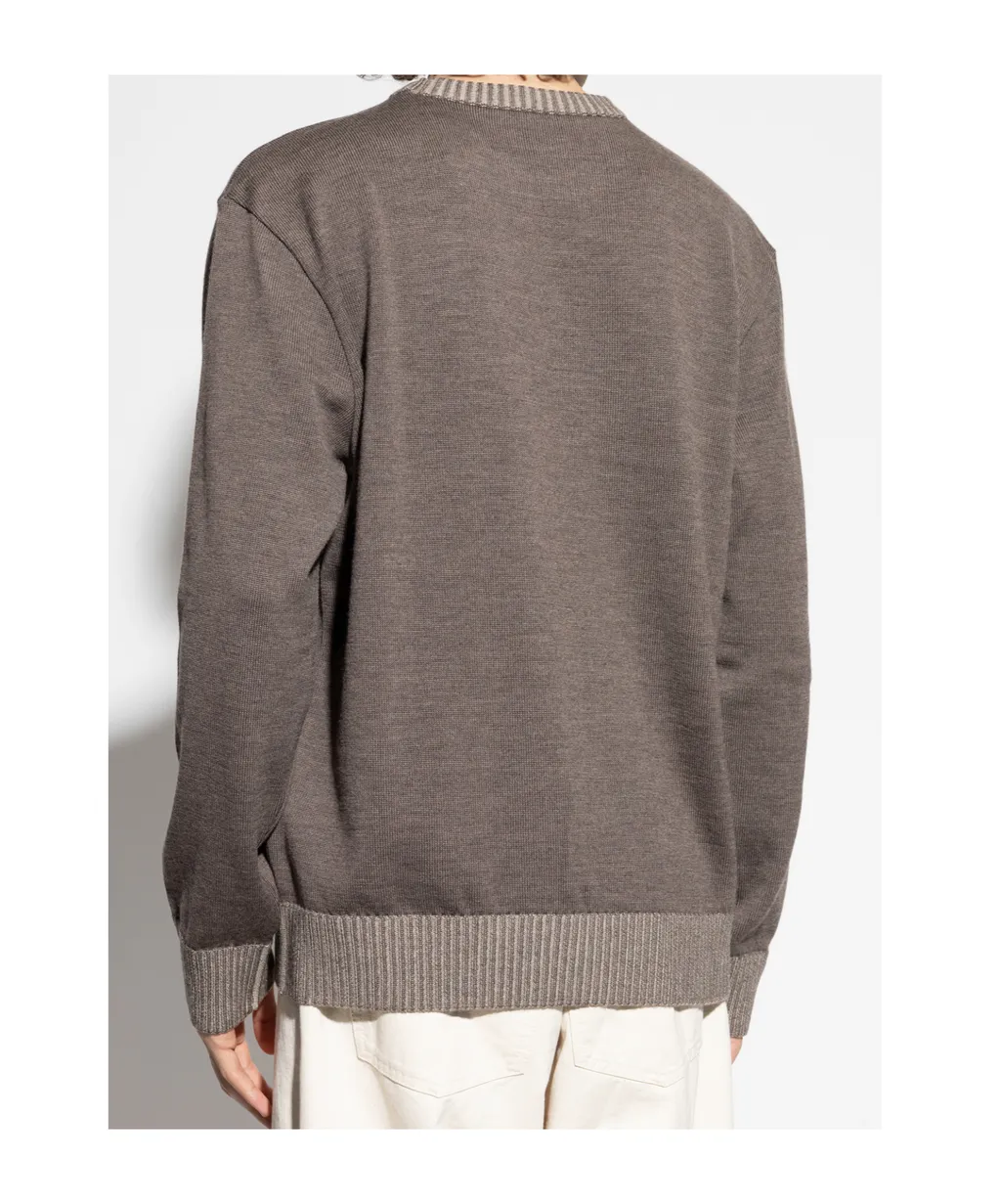 Ribbed-Hem Wool Sweater
