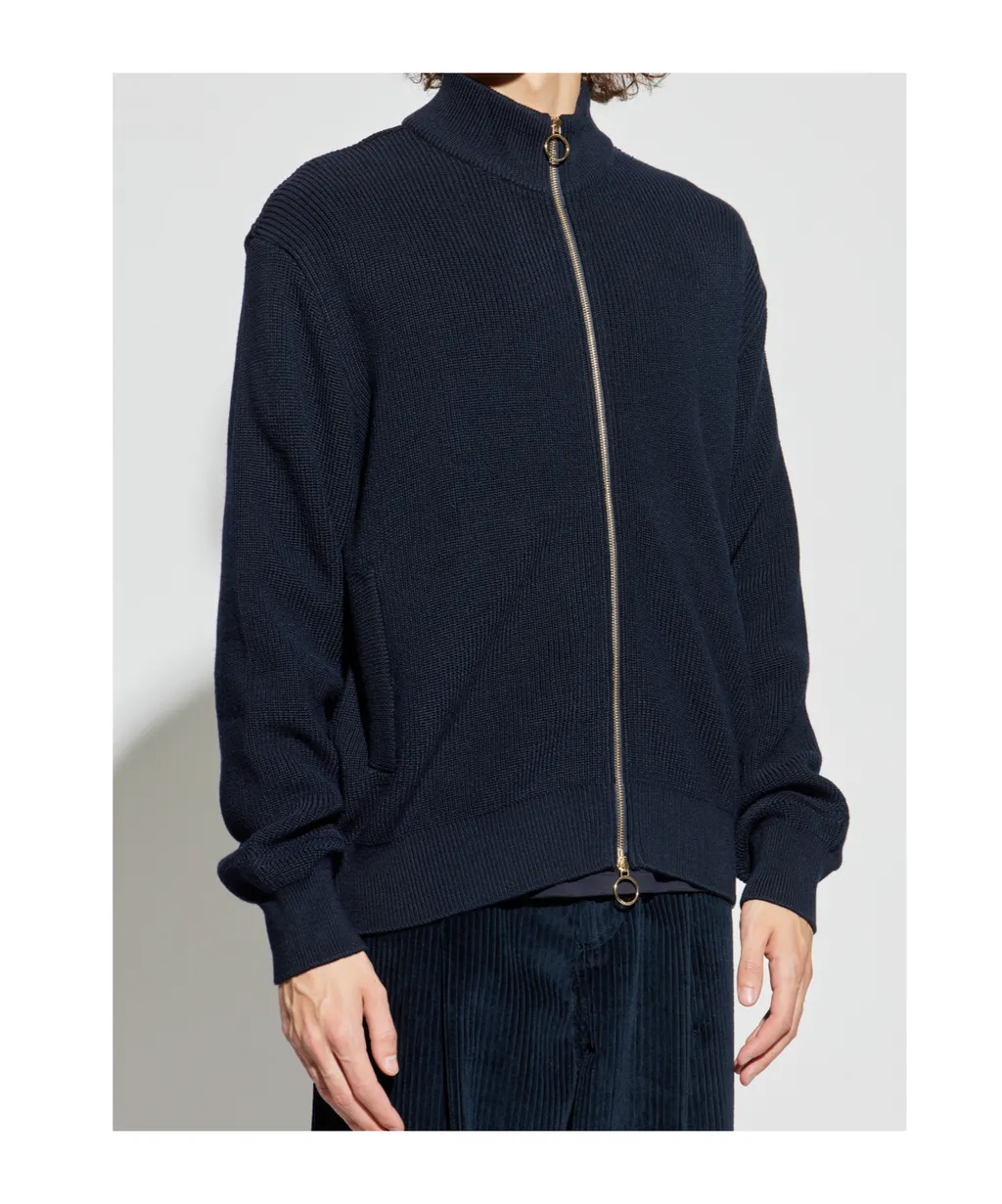 Ribbed Zip-Up Cardigan