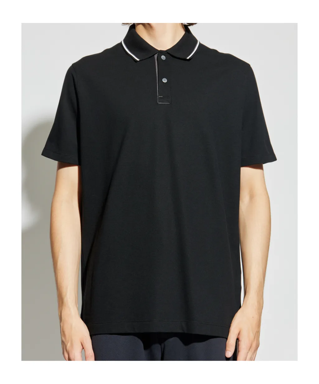 Contrasting-Trim Polo Shirt