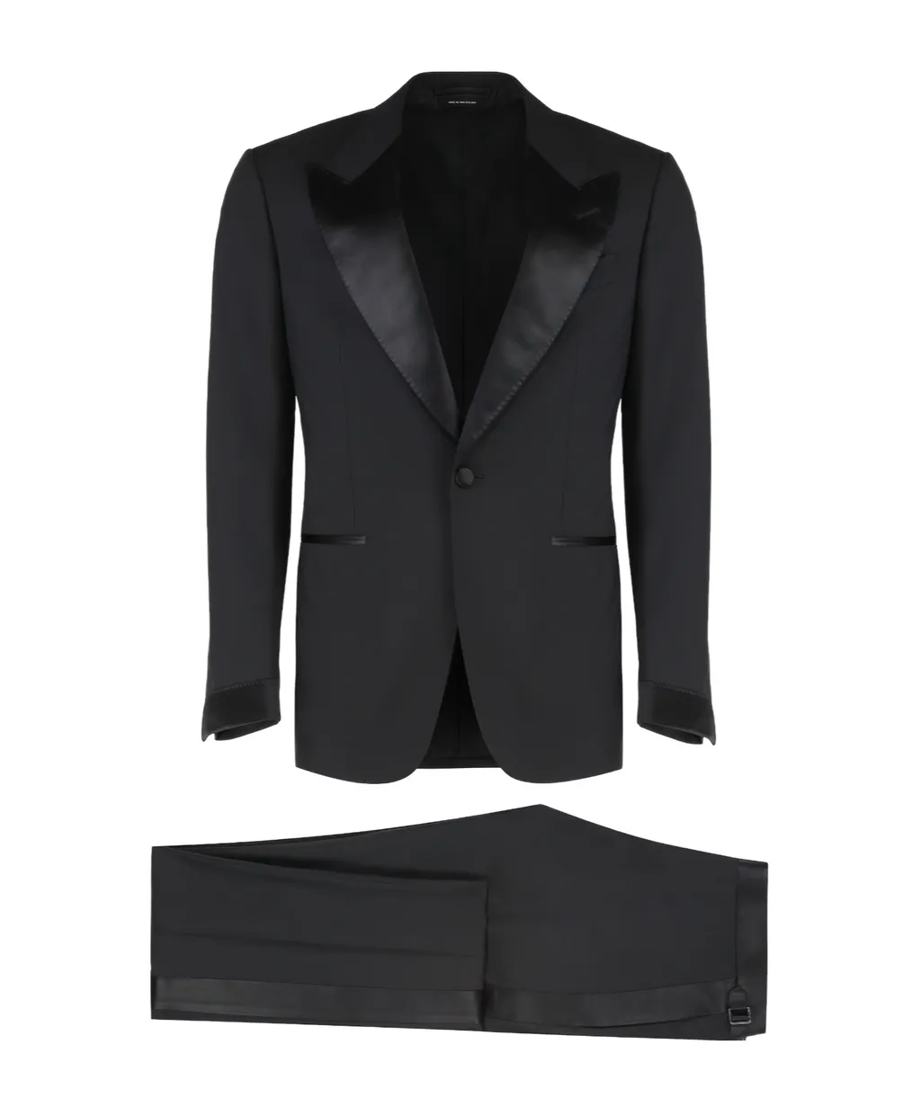 Satin-Lapels Single-Breasted Suit