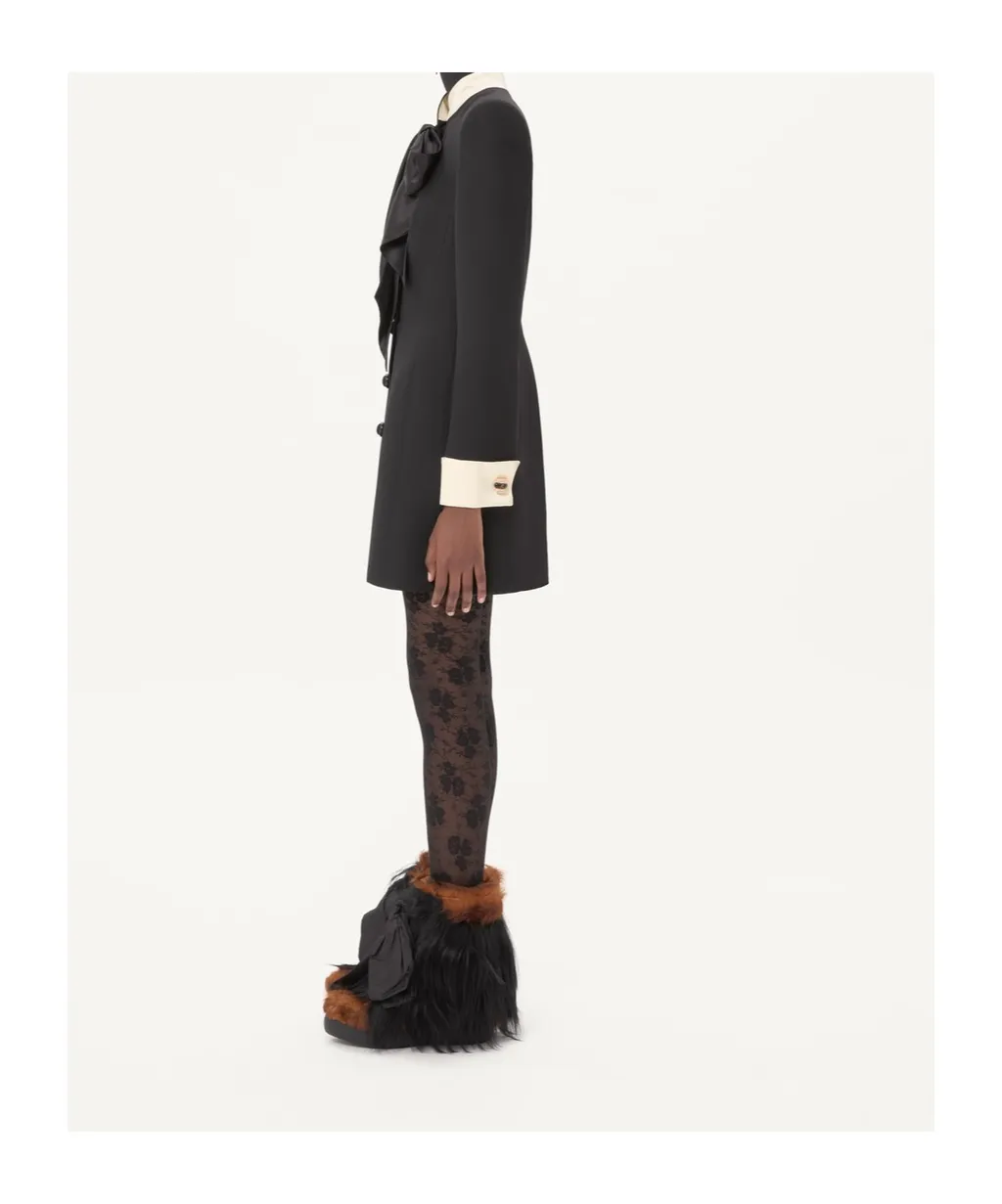 Valentino Bow Detailed Long-Sleeved Mini Dress