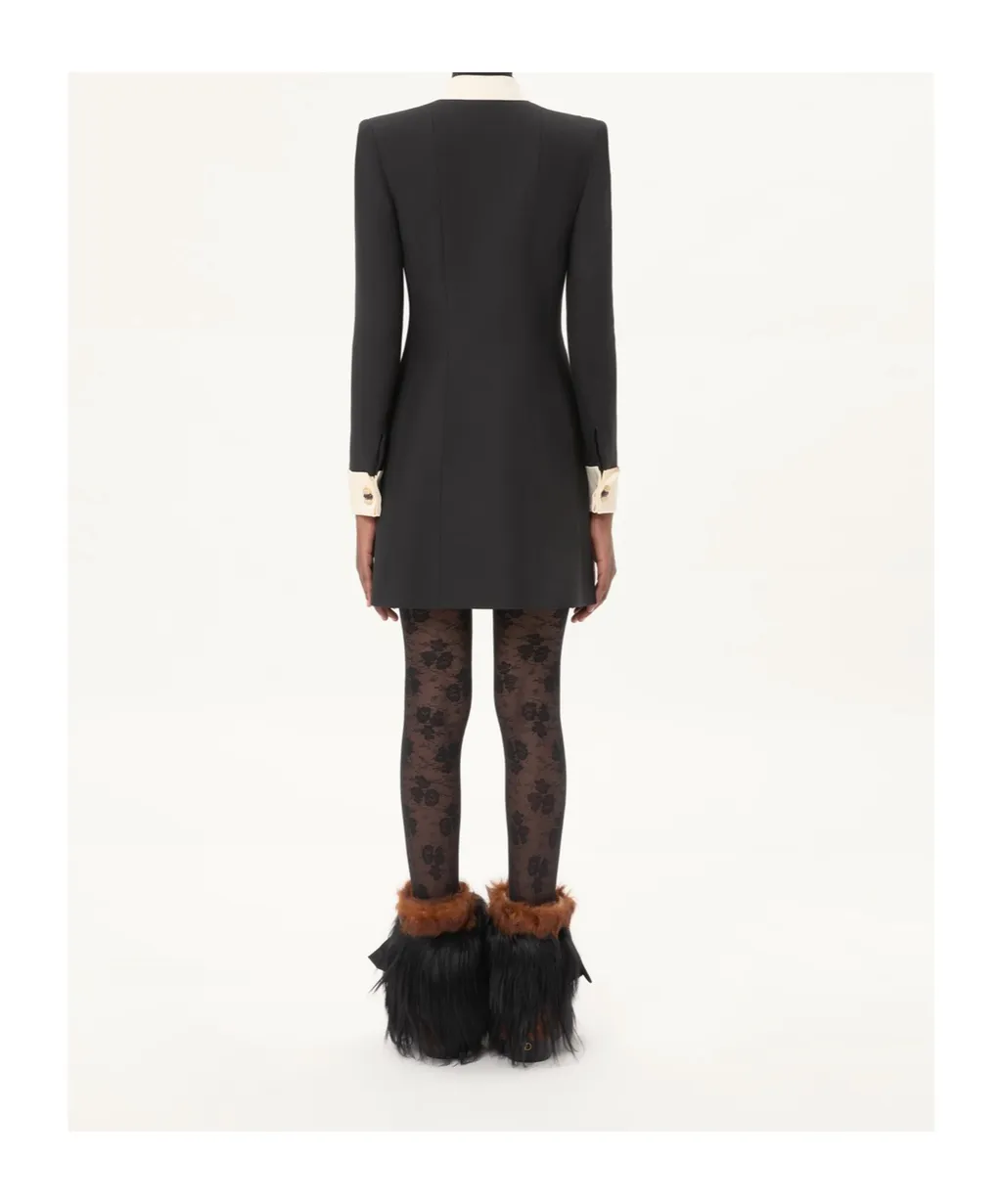 Valentino Bow Detailed Long-Sleeved Mini Dress