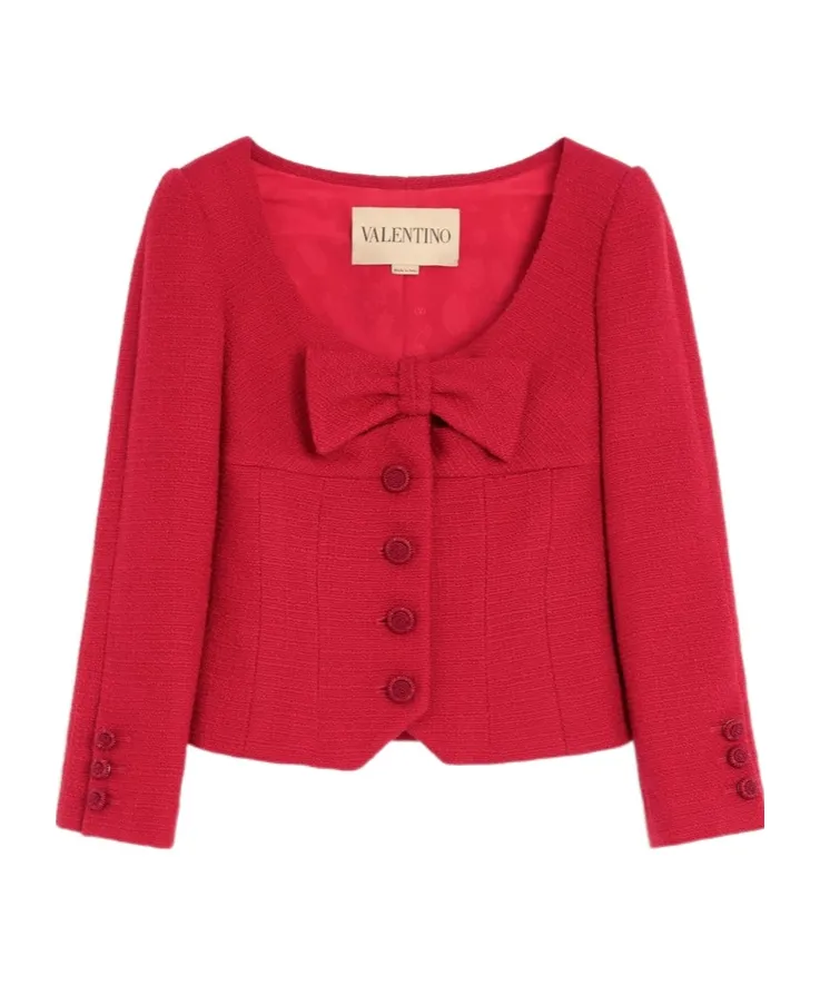 Valentino Bow Detailed Button-Up Jacket