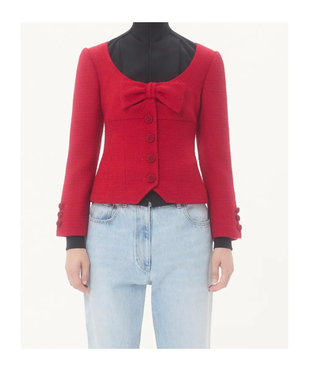 Valentino Bow Detailed Button-Up Jacket