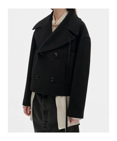 Virgin Wool-Cashmere Blend Double-Breasted Coat