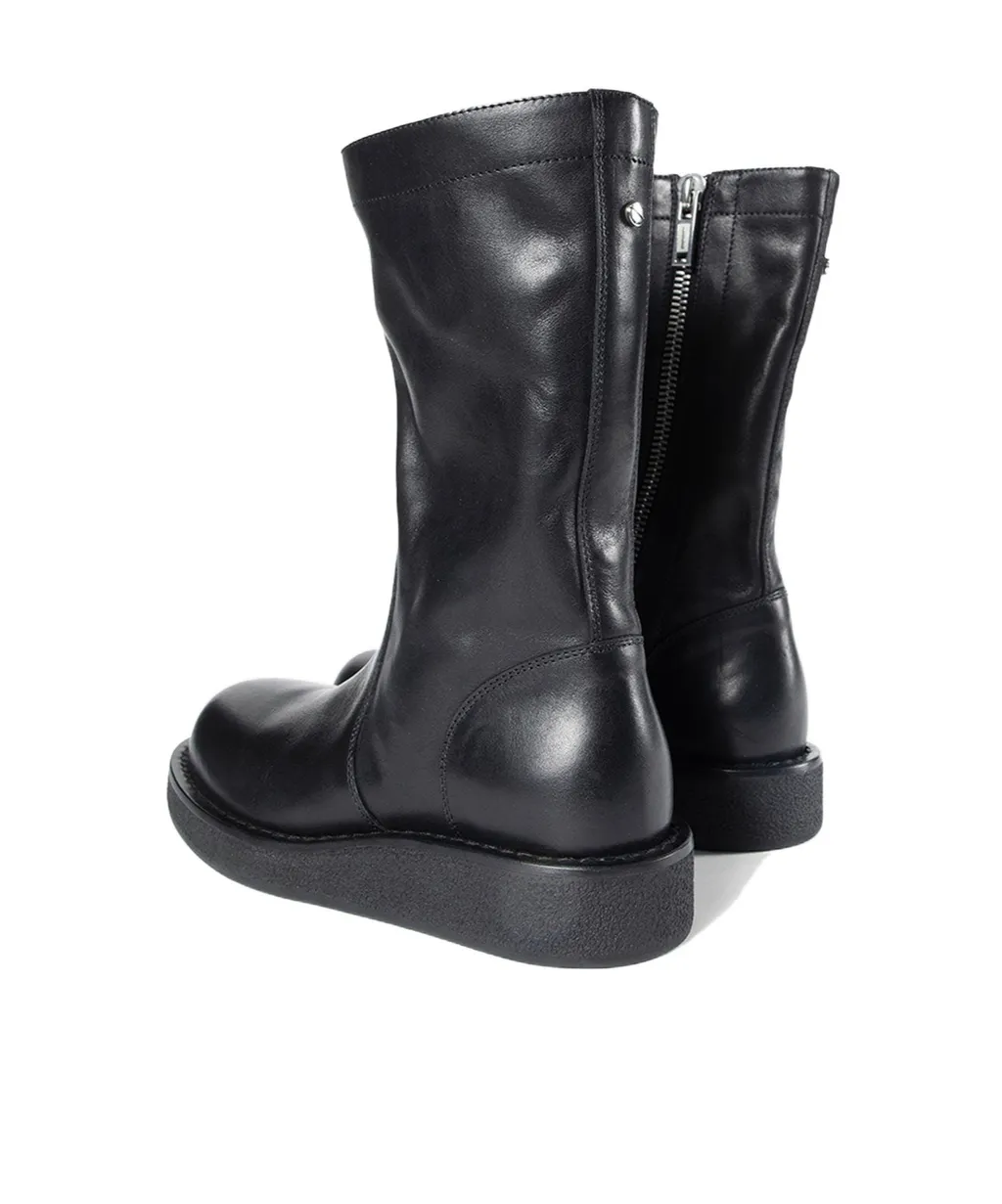Side-Zip Round-Toe Boots