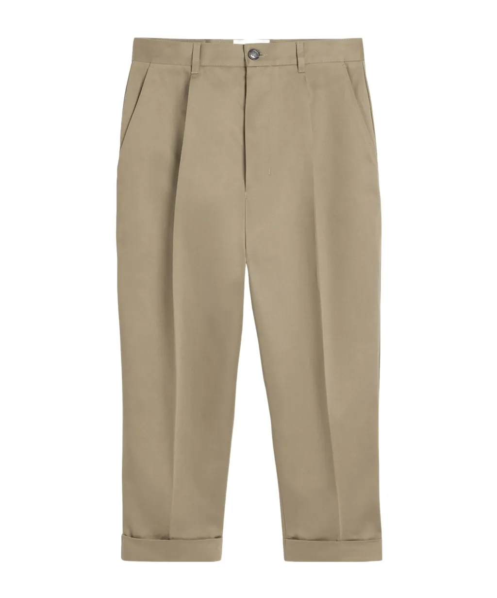 Ami Paris Pleated Straight-Leg Trousers