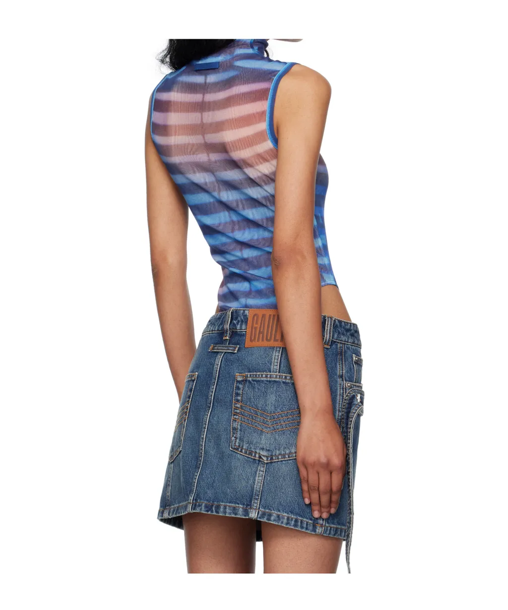 Printed Striped Bodysuit