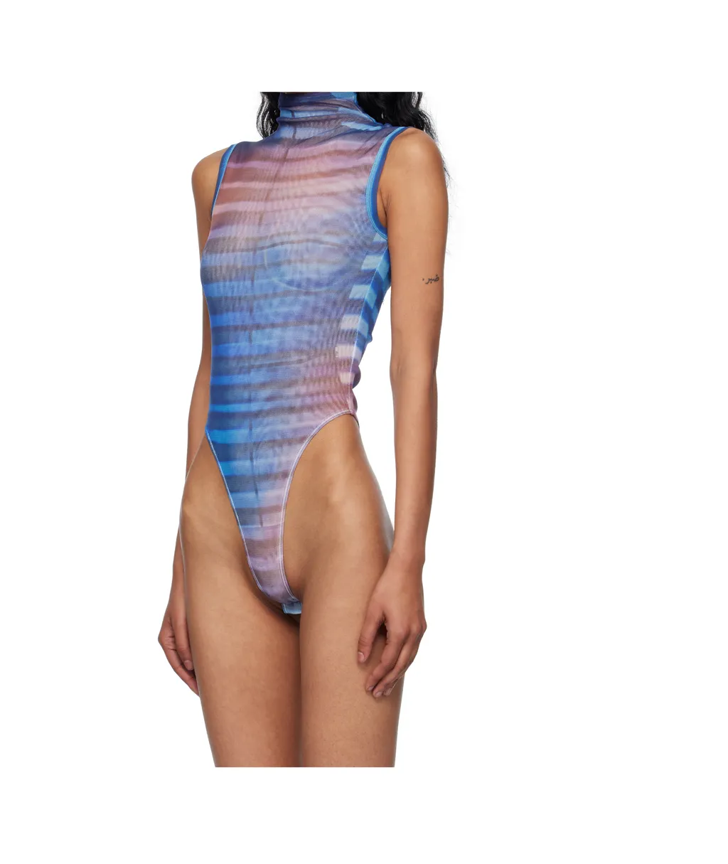 Printed Striped Bodysuit