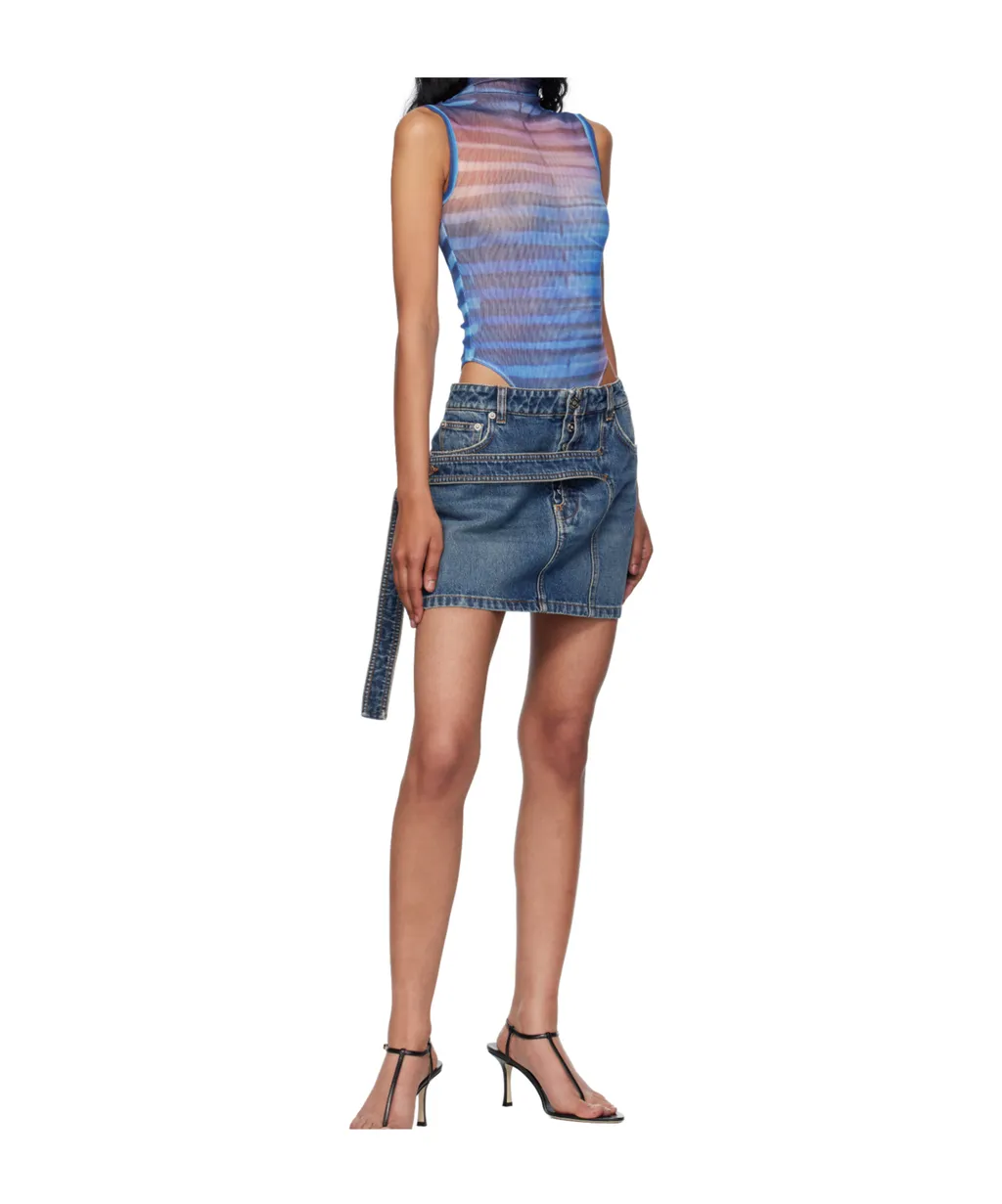 Printed Striped Bodysuit