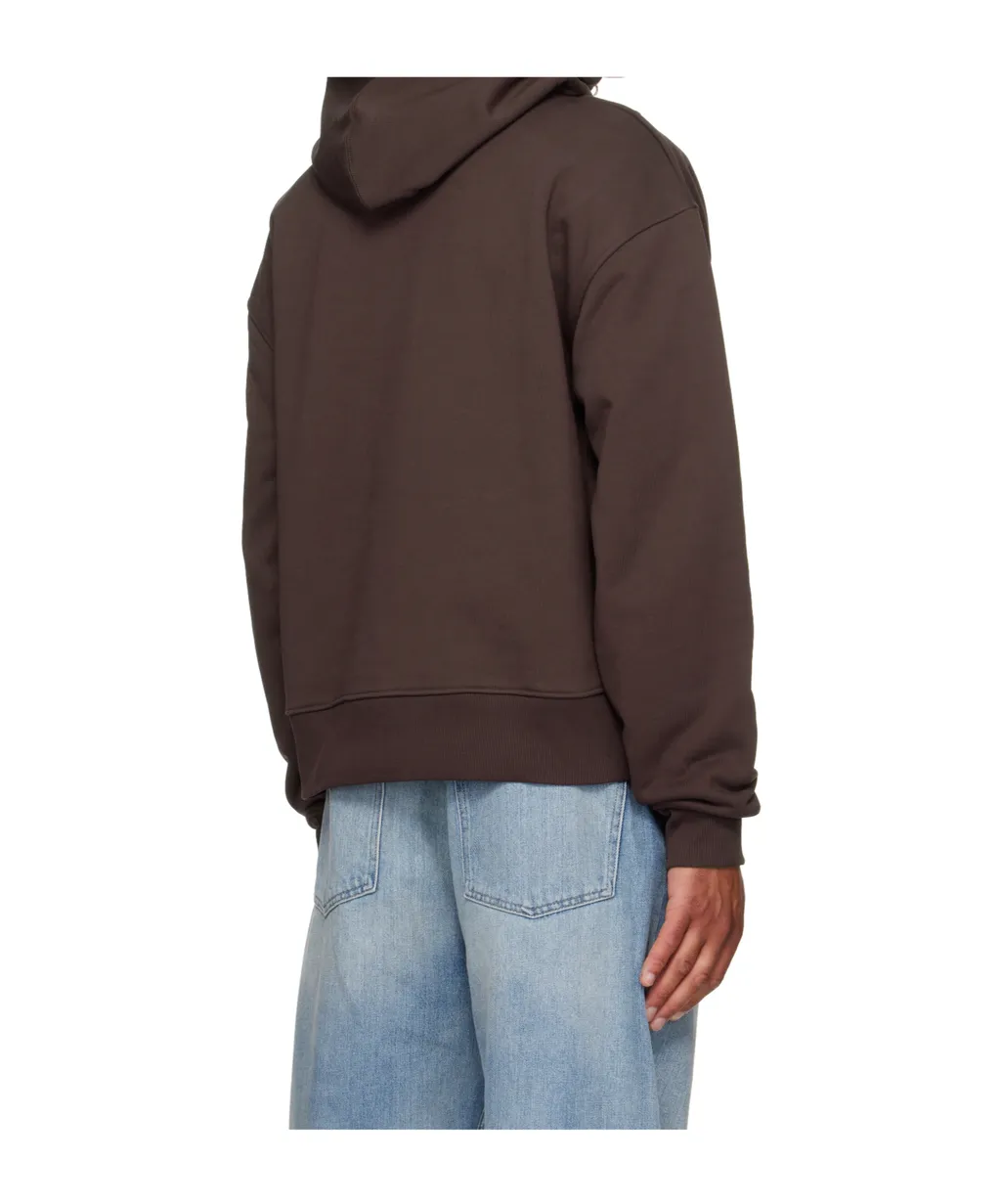Brown Printed Wood Hoodie