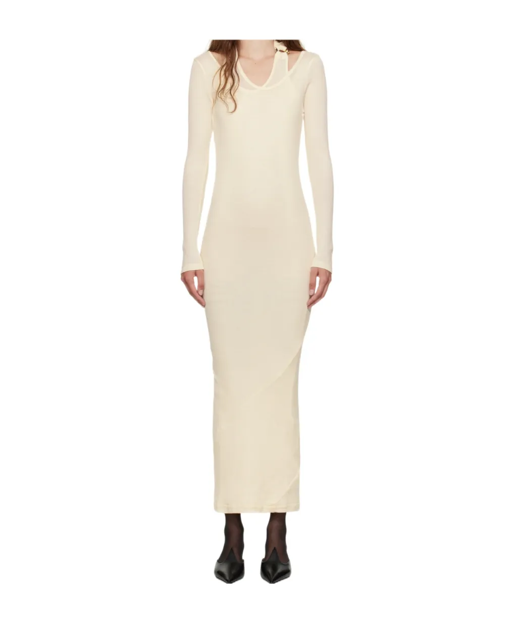 Jean Paul Gaultier Ribbed Twisted Double Layer Piercing Dress