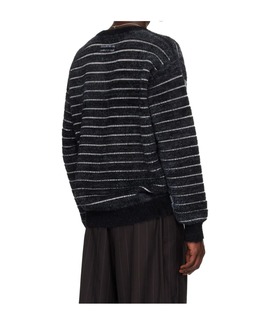 Striped Jacquard Crew-Neck Sweater