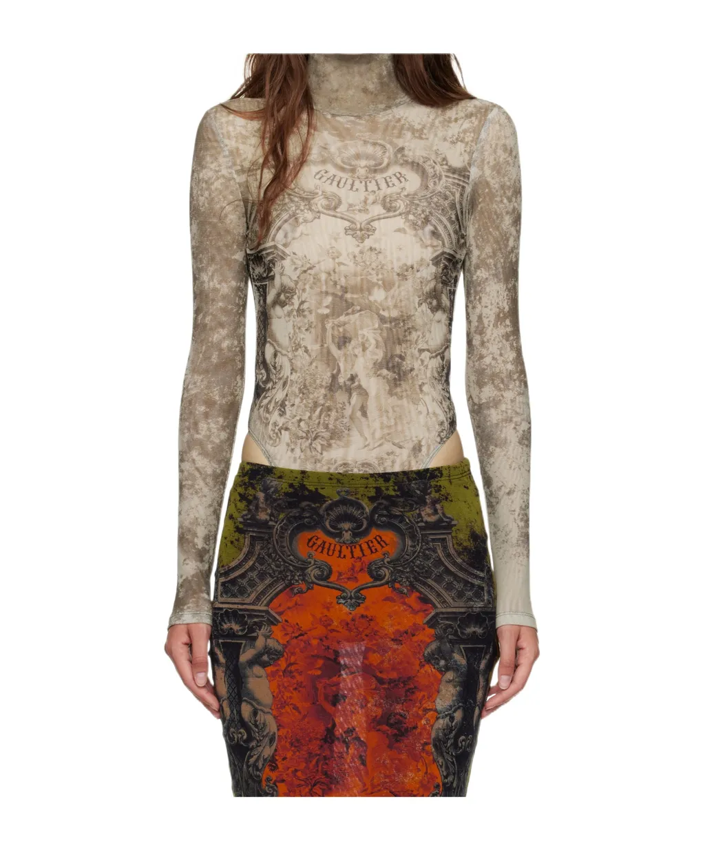 MÉDaillon-Print Bodysuit