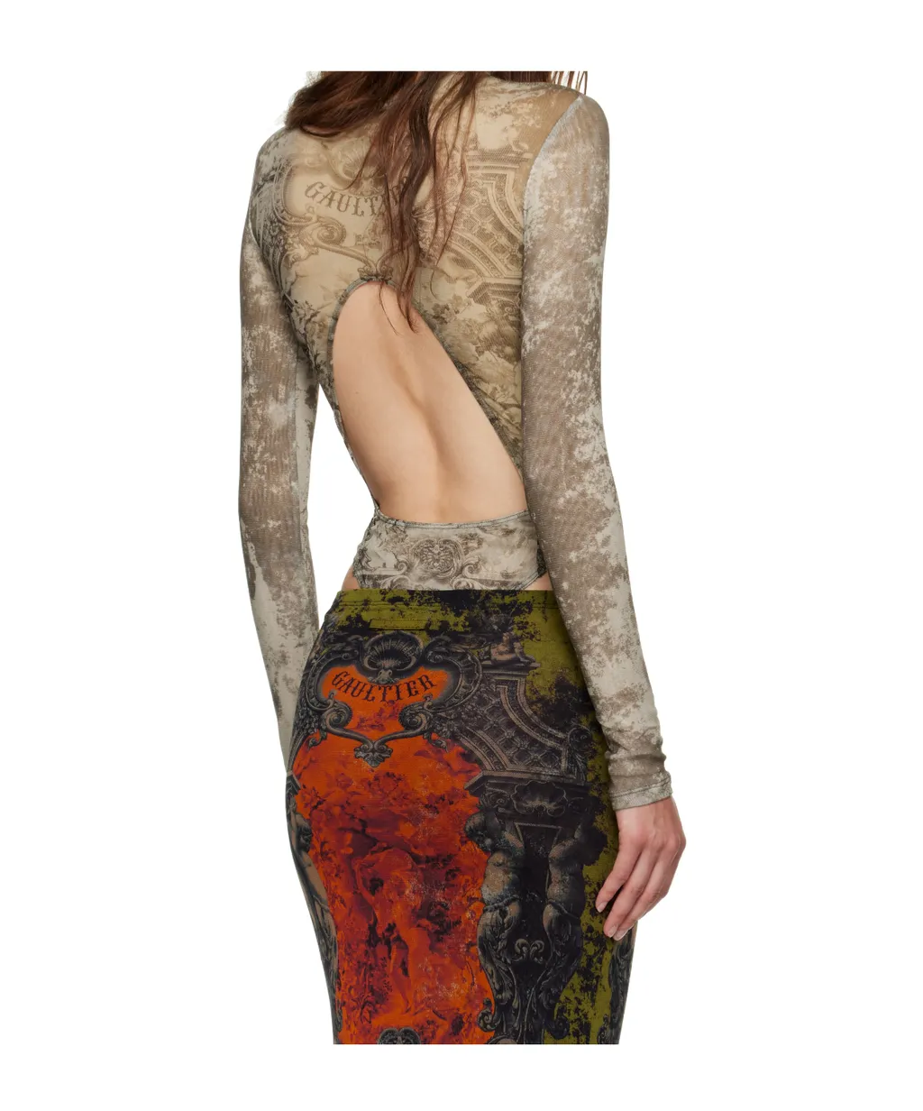 MÉDaillon-Print Bodysuit