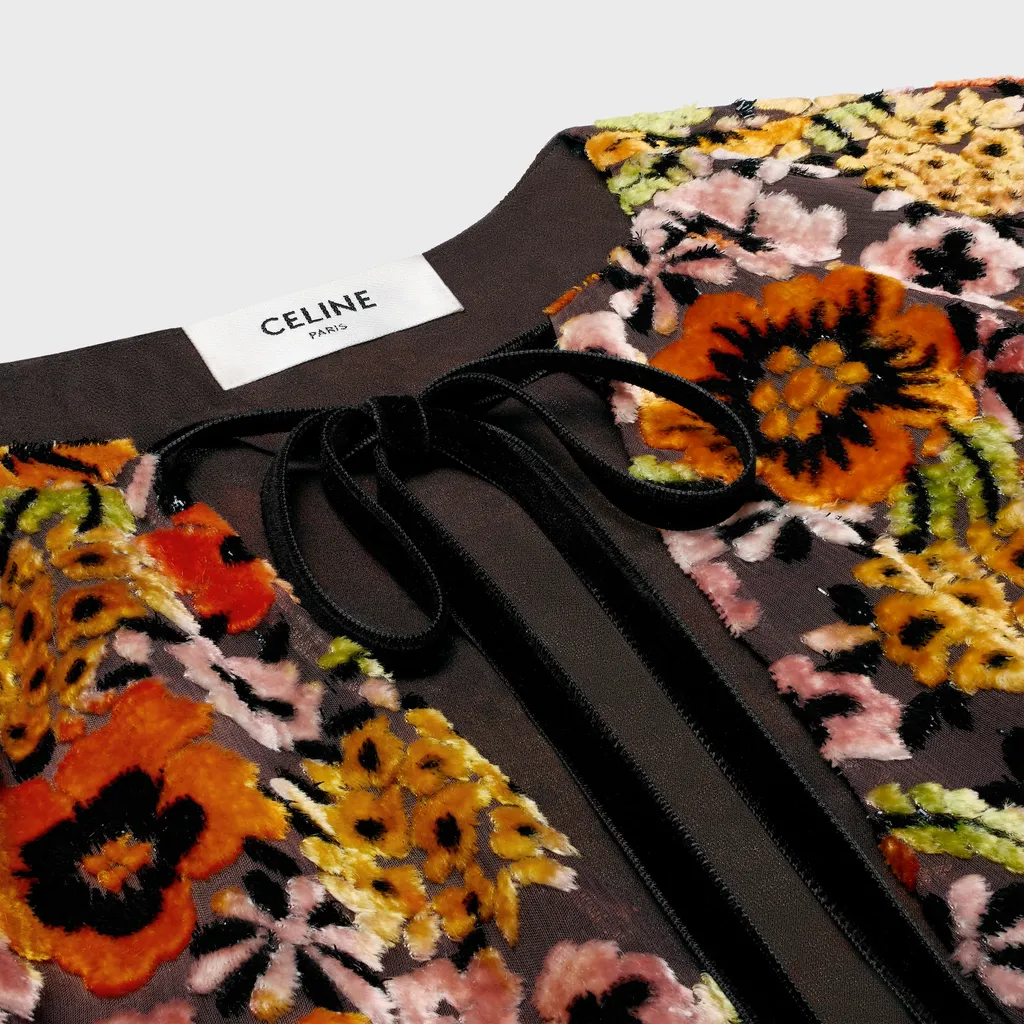 Mini Folk Dress In Velvet Jacquard