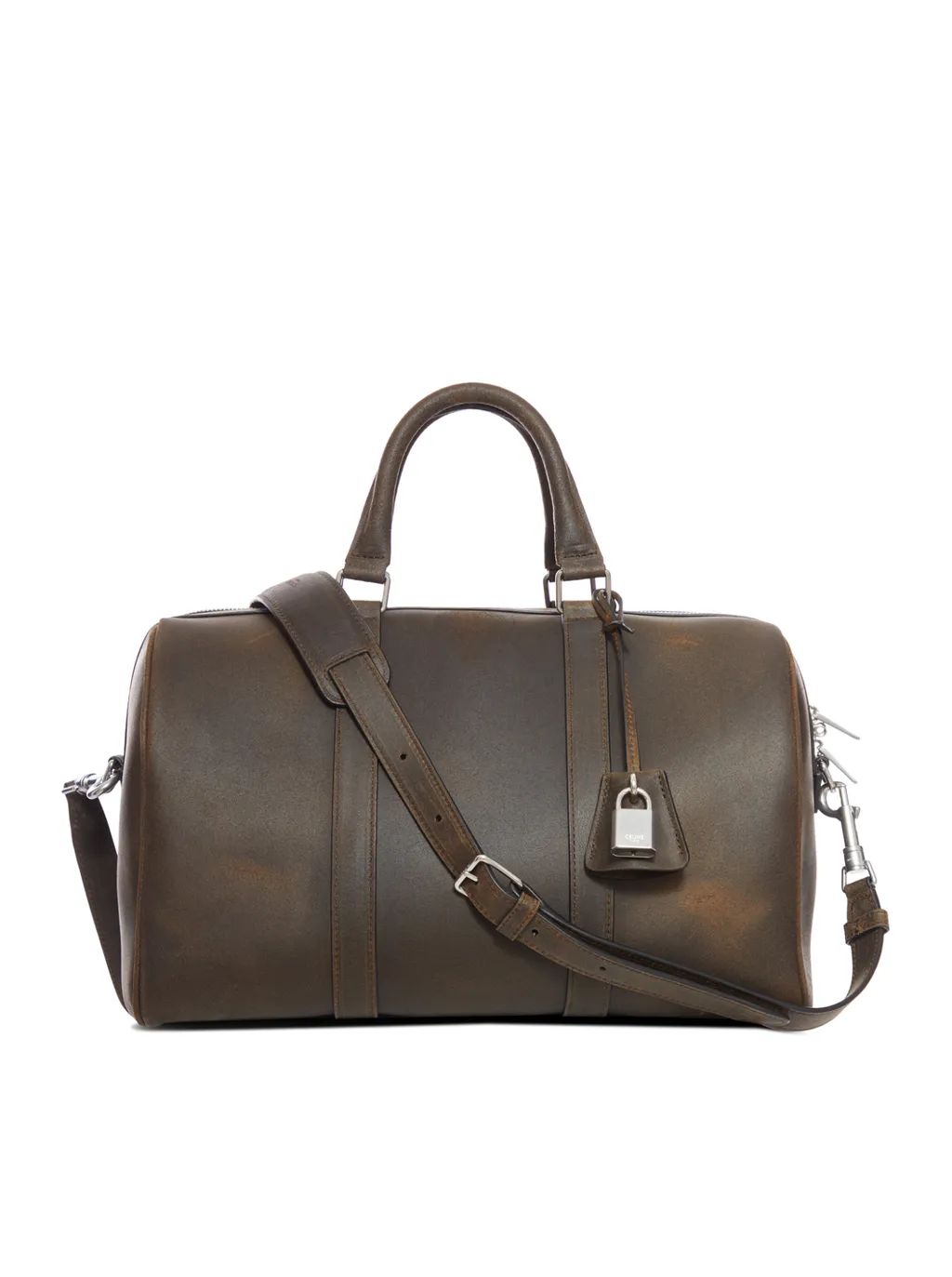 Large Boston In Suede Calfskin Waxed Effect