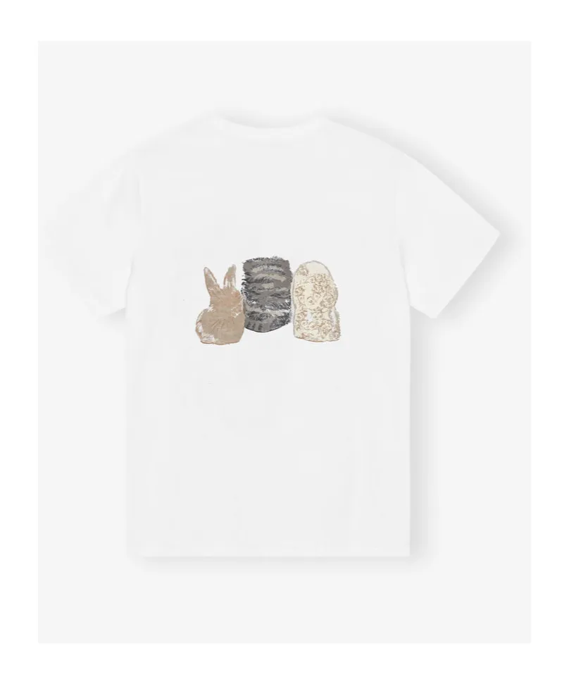 Ganni Logo Detail Short Sleeve T-Shirt