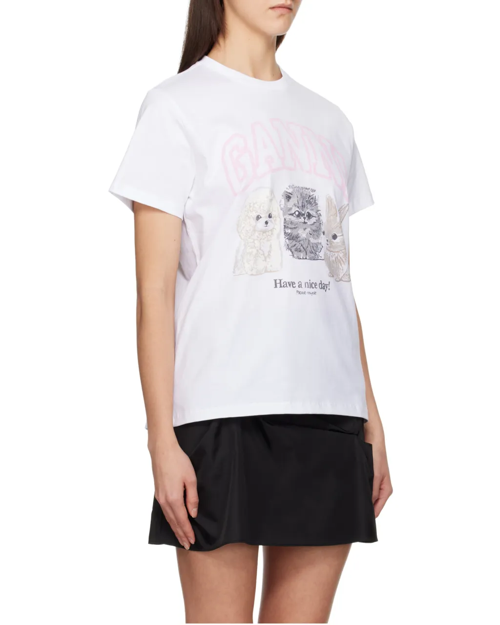 Ganni Logo Detail Short Sleeve T-Shirt
