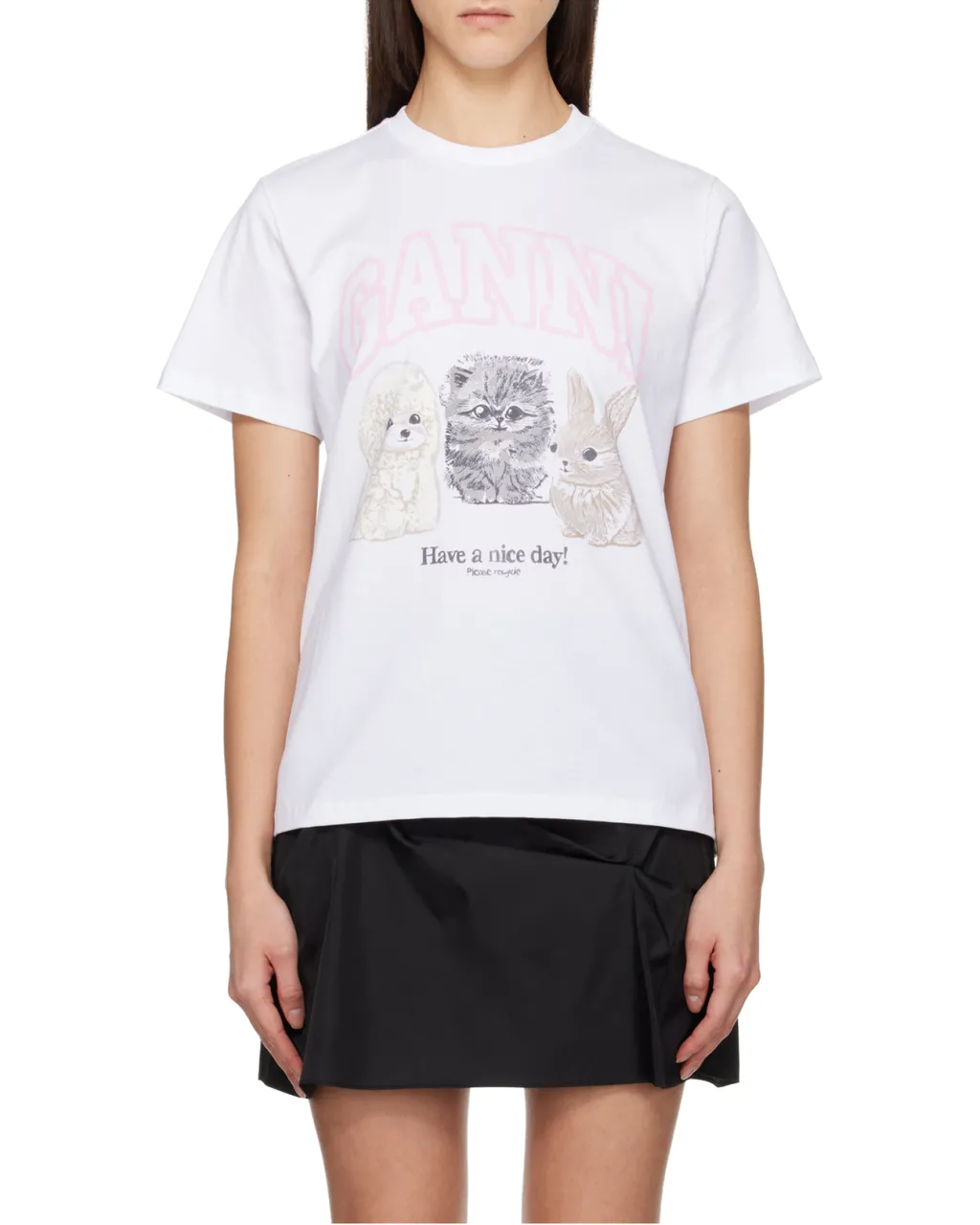 Ganni Logo Detail Short Sleeve T-Shirt