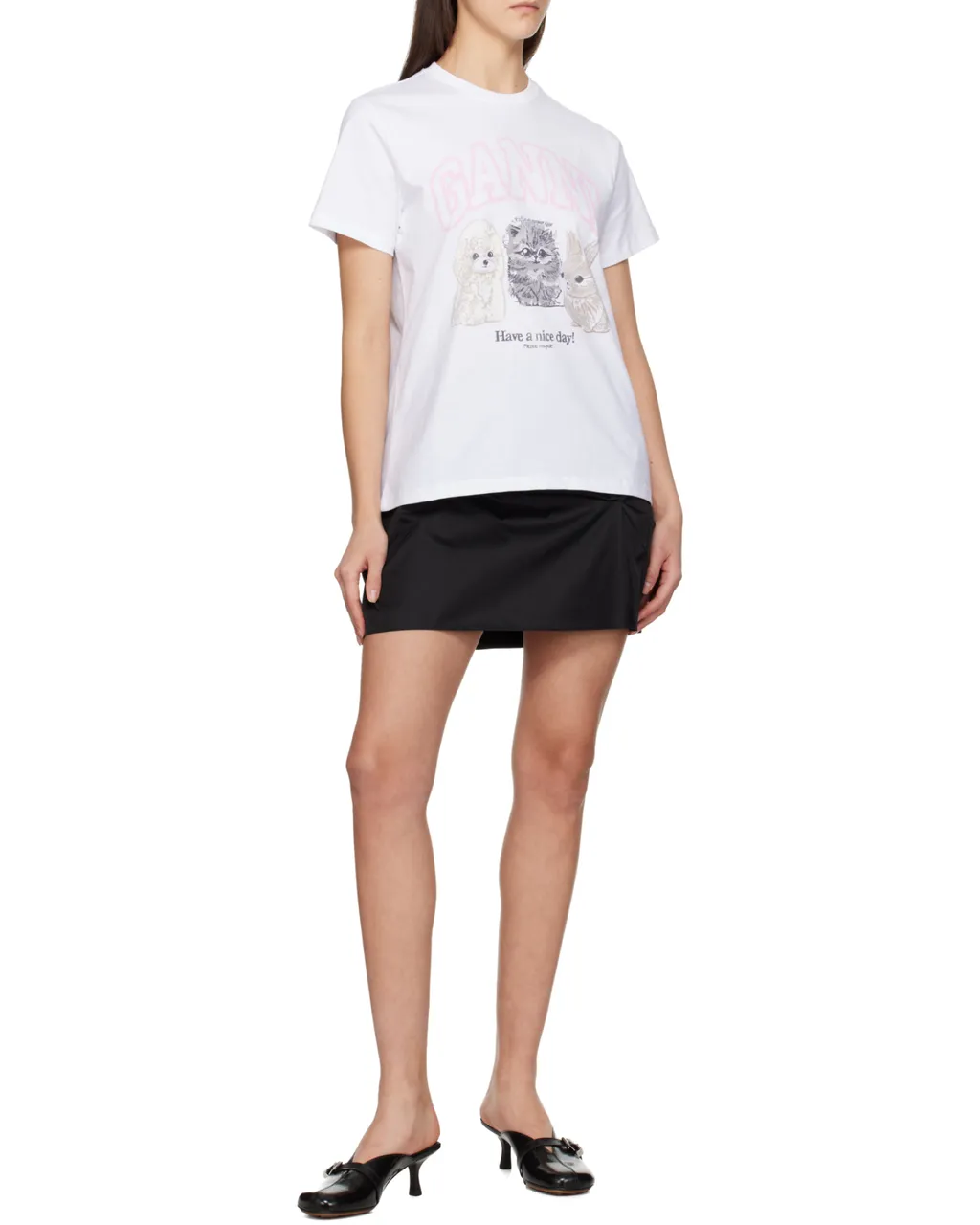Ganni Logo Detail Short Sleeve T-Shirt