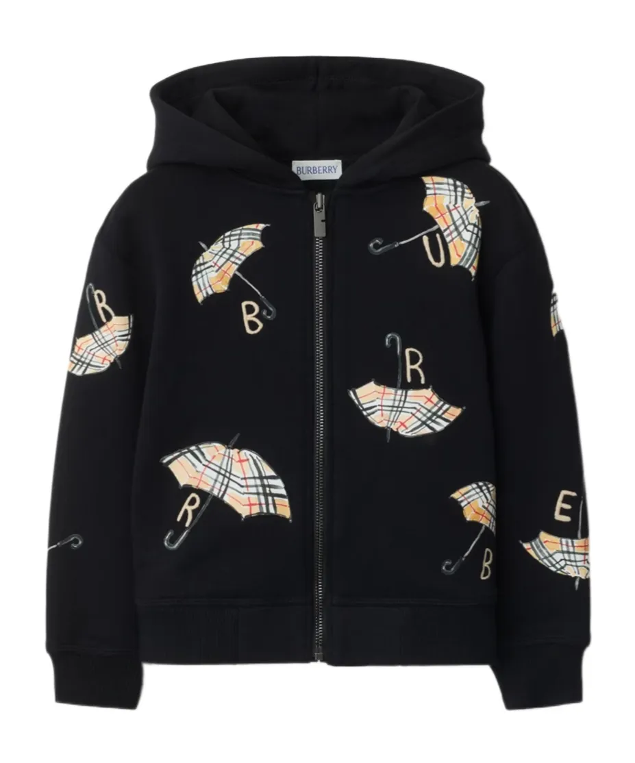 Umbrella Logo Cotton Zip Hoodie