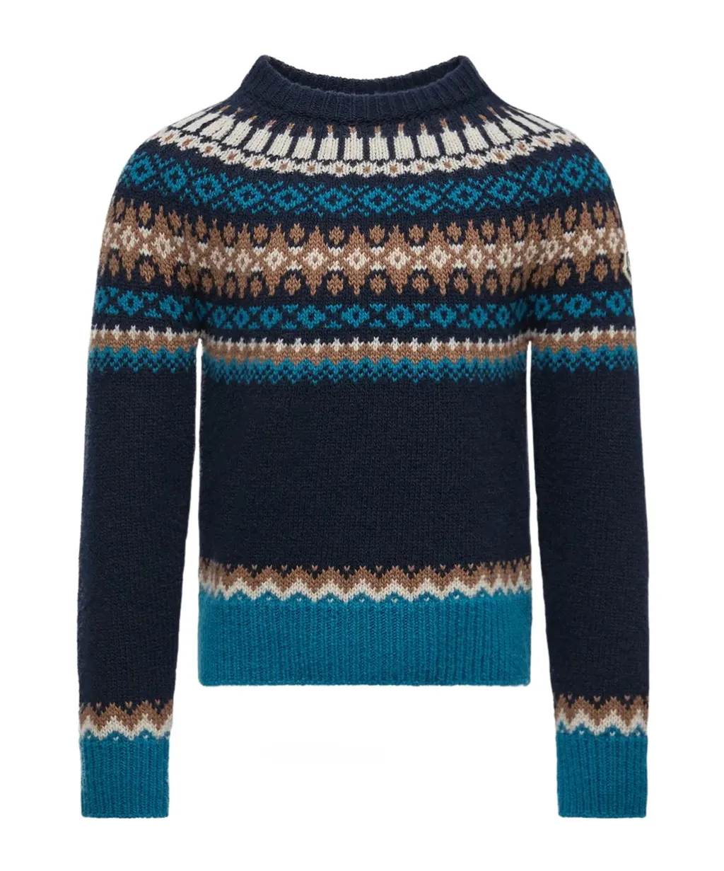 Moncler Enfant Fair-Isle Pattern Crewneck Knitted Jumper