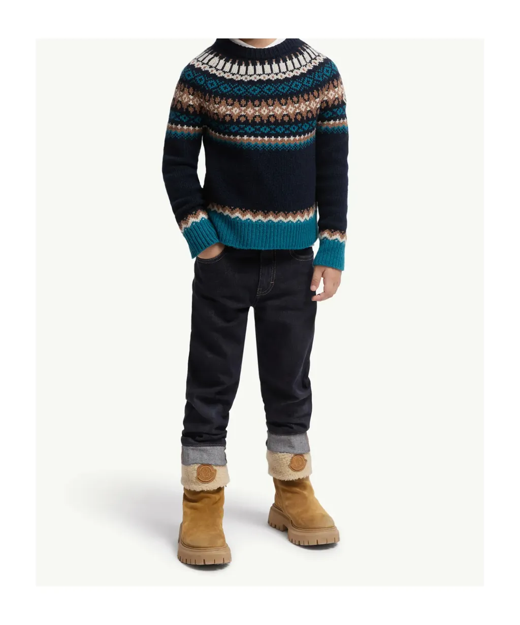 Moncler Enfant Fair-Isle Pattern Crewneck Knitted Jumper
