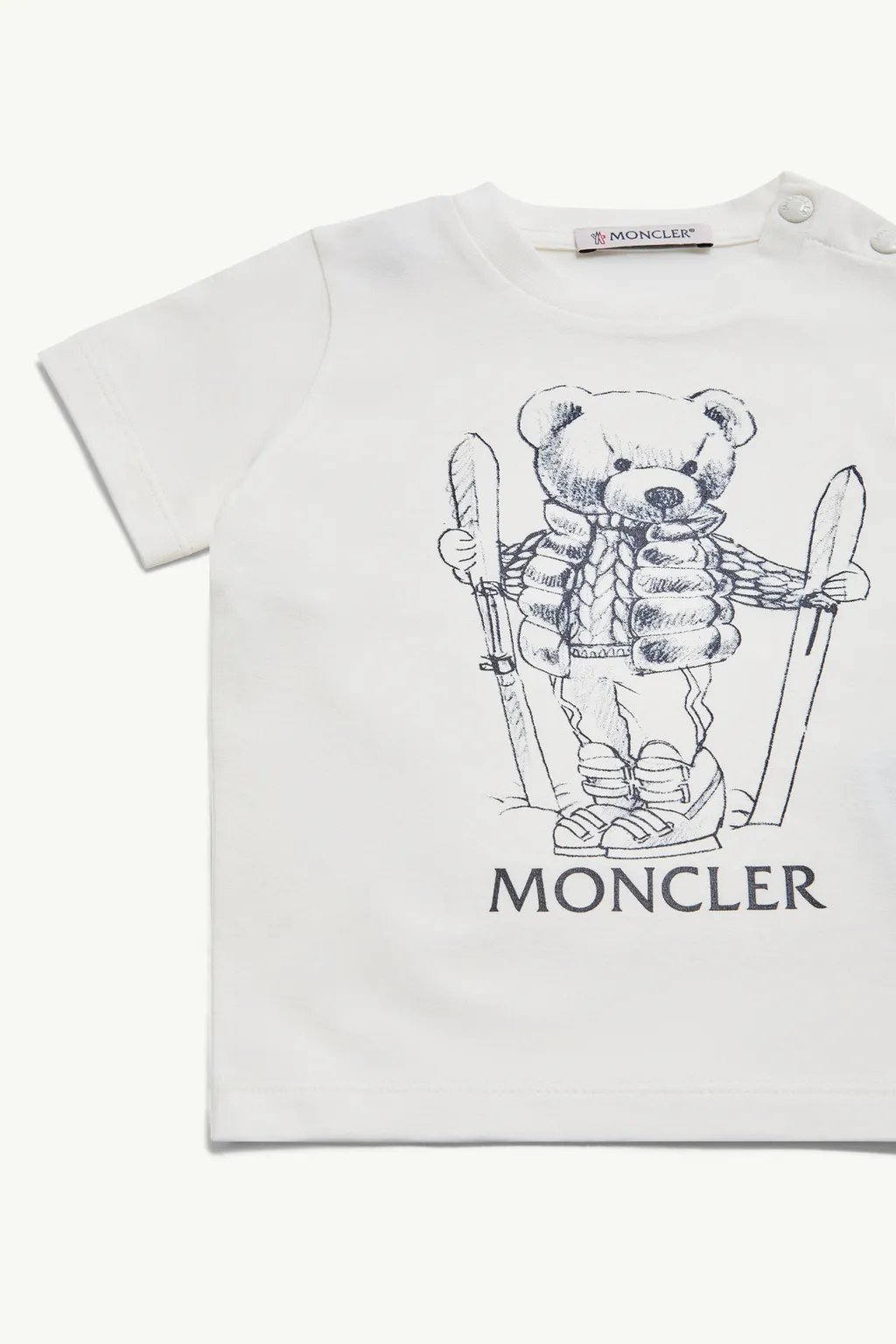 Teddy Bear Motif Cotton T-Shirt