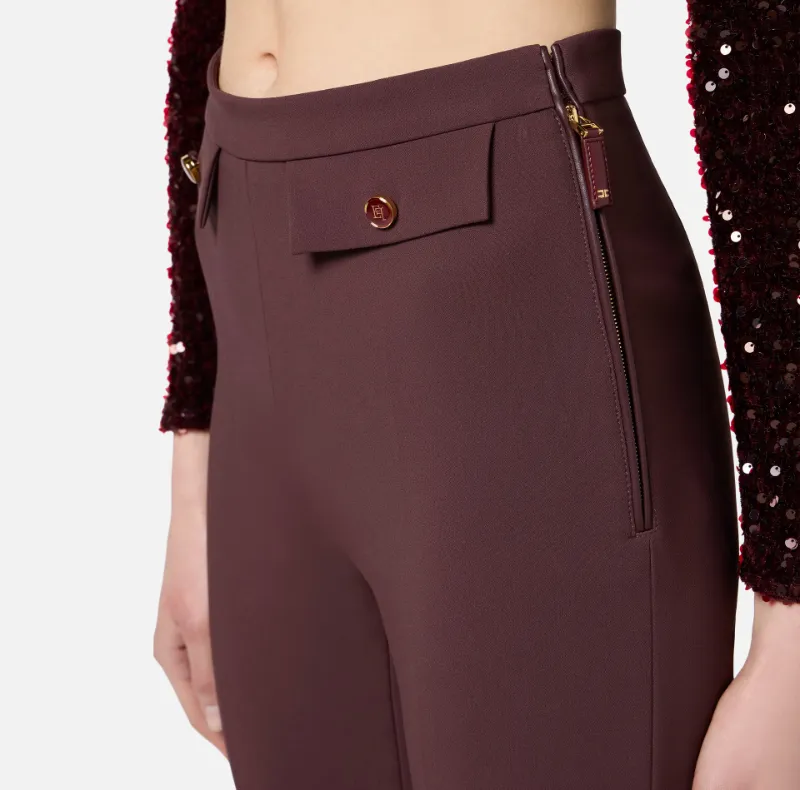 Double-Crpe Zip Trousers